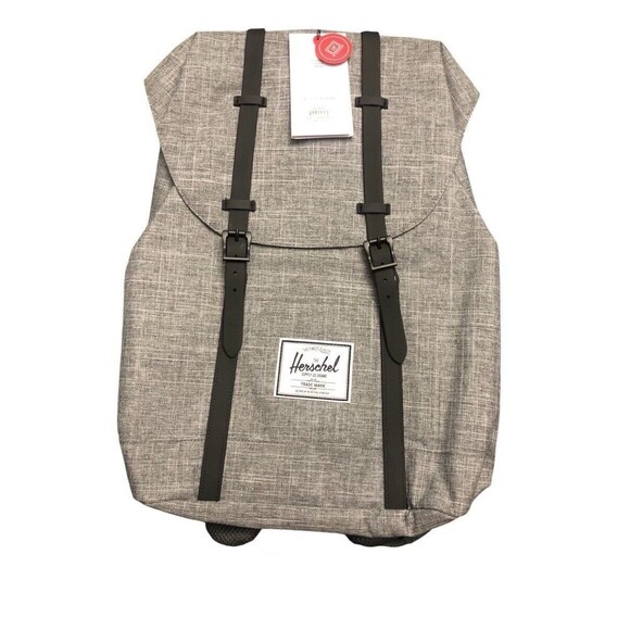 Herschel Supply Co. Retreat Backpack Gray Black Raven CrossHatch New - Picture 4 of 8